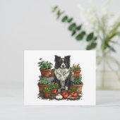 Schattigee Grens Collie Tuinieren Briefkaart (Staand voorkant)