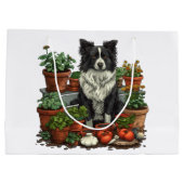 Schattigee Grens Collie Tuinieren Groot Cadeauzakje (Achterkant)