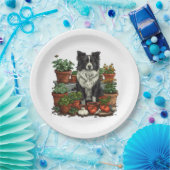 Schattigee Grens Collie Tuinieren Papieren Bordje (Feest)