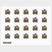 Schattigee Grens Collie Tuinieren Ronde Sticker (Vel)
