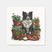 Schattigee Grens Collie Tuinieren Servet (Voorkant)