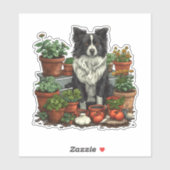 Schattigee Grens Collie Tuinieren Sticker (Vel)