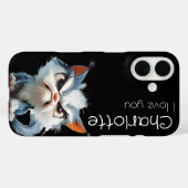 Schattigee Grey Angry cartoon Cats Naam Case-Mate iPhone Case (Achterkant (horizontaal))