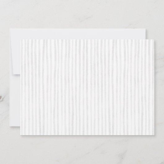 Schattigee Grey Elephant Stripe Baby shower Kaart (Achterkant)