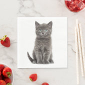Schattigee Grey Kitten Grey Kitty Cat Party Servet (Insitu)