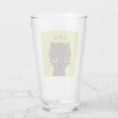 Schattigee Grey Kitty Cat gepersonaliseerd | Grey Glas (Achterkant)