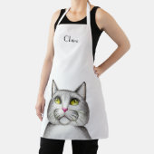 Schattigee Grey Kitty Cat gepersonaliseerd Schort (Insitu)