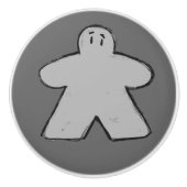 Schattigee Grey Meeple Board Game Room Keramische Knop (Voorkant)