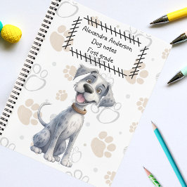 Schattigee Grey Storybook Puppy op Paws Pattern Notitieboek