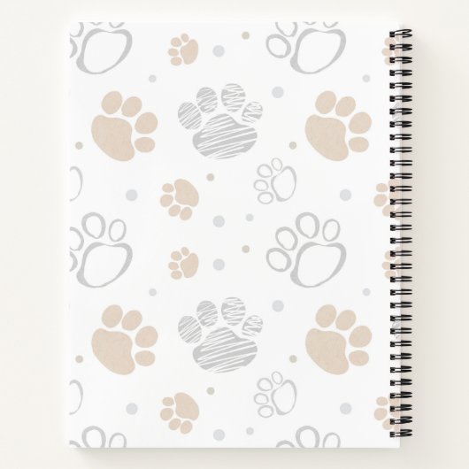 Schattigee Grey Storybook Puppy op Paws Pattern Notitieboek (Achterkant)