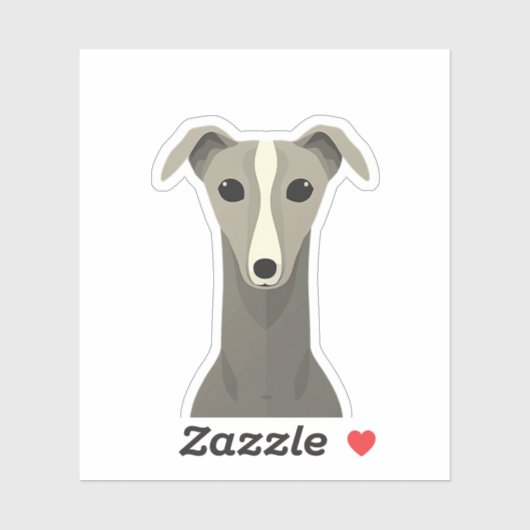 Schattigee Greyhound Dog Sticker – Funny Whippet V (Vel)