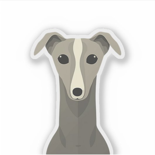 Schattigee Greyhound Dog Sticker – Funny Whippet V (Voorkant)