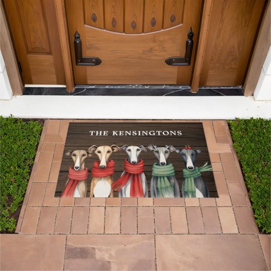 Schattigee Greyhound en Whippets Honden in Sjaals Deurmat (Buiten)