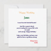 Schattigee Gridiron Waterverf Splash Verjaardag Kaart (Achterkant)