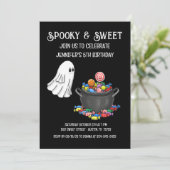 Schattigee griezelige en zoete Halloween Kaart (Staand voorkant)