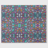 Schattigee griezelige kleine monsters Halloween Cadeaupapier (Vlak)