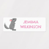 Schattigee Grijs Gepersonaliseerde Chinchilla cart Labels (Design 2)