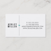 Schattigee grijs-witte Chevron Aqua Heart Dividers Visitekaartje (Achterkant)