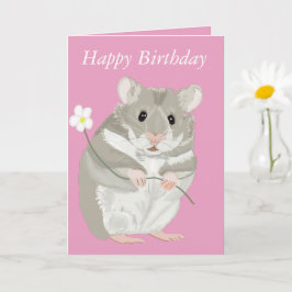 Schattigee grijs-witte hamster met kaart