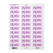 Schattigee Grijze Dolfijn in Roze Water Etiket (Full Sheet)