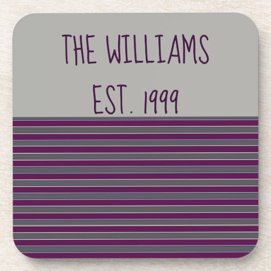 Schattigee grijze en Paarse strepen Onderzetter (Voorkant)