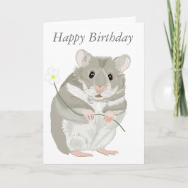 Schattigee Grijze en Witte Hamster Kaart