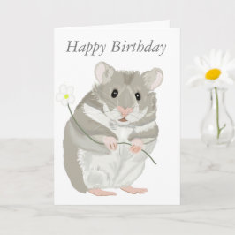 Schattigee Grijze en Witte Hamster Kaart