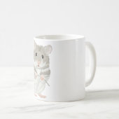 Schattigee Grijze en Witte Hamster Koffiemok (Voorkant rechts)