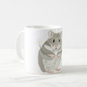 Schattigee Grijze en Witte Hamster Koffiemok (Voorkant links)