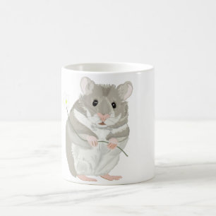 Schattigee Grijze en Witte Hamster Koffiemok