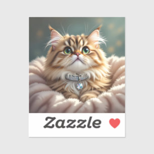 Schattigee Grijze Fluffy Tabby Cat Sticker