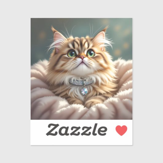 Schattigee Grijze Fluffy Tabby Cat Sticker (Vel)