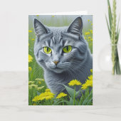 Schattigee grijze kat | Gelukkig dat je een vriend Kaart (Voorkant)