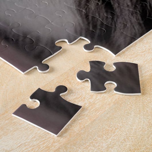 Schattigee Grijze Kat met Lasagne en Wijnglas Legpuzzel (Zijkant)