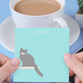 Schattigee Grijze Kattennotities met Naam Post-it® Notes