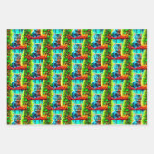 Schattigee Grijze Kittens in de Sneeuwkerst Inpakpapier Vel (Voorkant 3)