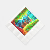 Schattigee Grijze Kittens met Kerstbomen Servet (Hoek)