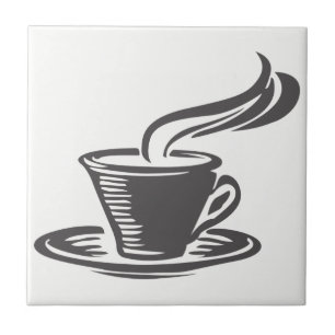 Schattigee Grijze Koffiebeker Keuken Grafisch Ontw Tegeltje