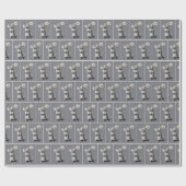 Schattigee grijze muis met witte madeliefje cadeaupapier (Vlak)