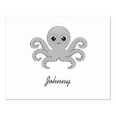 Schattigee grijze octopus rubberstempel (Afrduk)