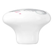 Schattigee Grijze Olifant Roze Japans Kersenbloese Keramische Knop (Zijkant)