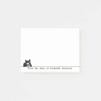 Schattigee Grijze Tuxedo Cat Personaliseer Opmerki Post-it® Notes