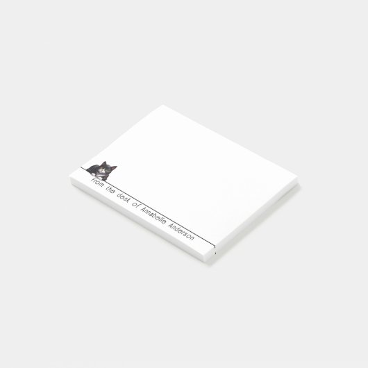 Schattigee Grijze Tuxedo Cat Personaliseer Opmerki Post-it® Notes (Schuin)