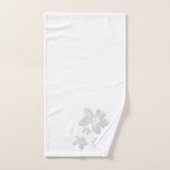 Schattigee Grijze Waterverf Bloemen Monogrammed Bad Handdoek (Handdoek)