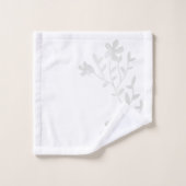 Schattigee Grijze Waterverf Bloemen Monogrammed Bad Handdoek (Wasdoekje)
