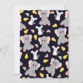 Schattigee Grijze Witte Olifant Muis Pinda Verjaar Kaart (Achterkant)