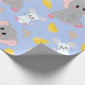 Schattigee grijze witte olifantenmuis pindakaas cadeaupapier (Hoek)