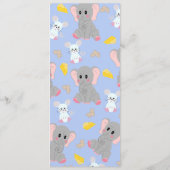 Schattigee grijze witte olifantenmuis pindakaas menu (Achterkant)