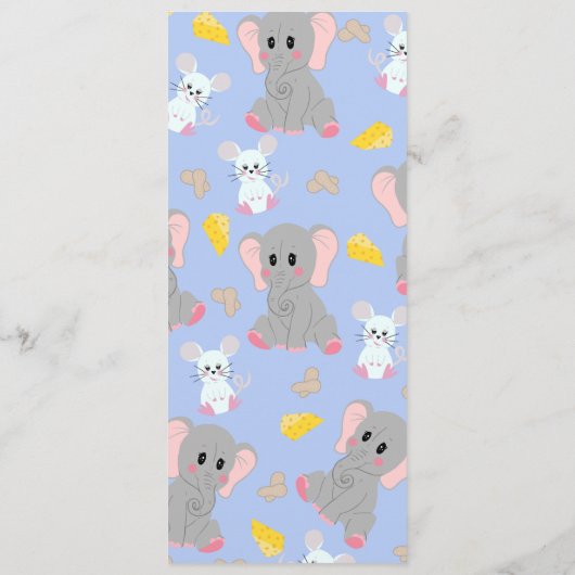 Schattigee grijze witte olifantenmuis pindakaas menu (Achterkant)