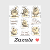 Schattigee grillen Vogels 1 sepia Sticker (Vel)